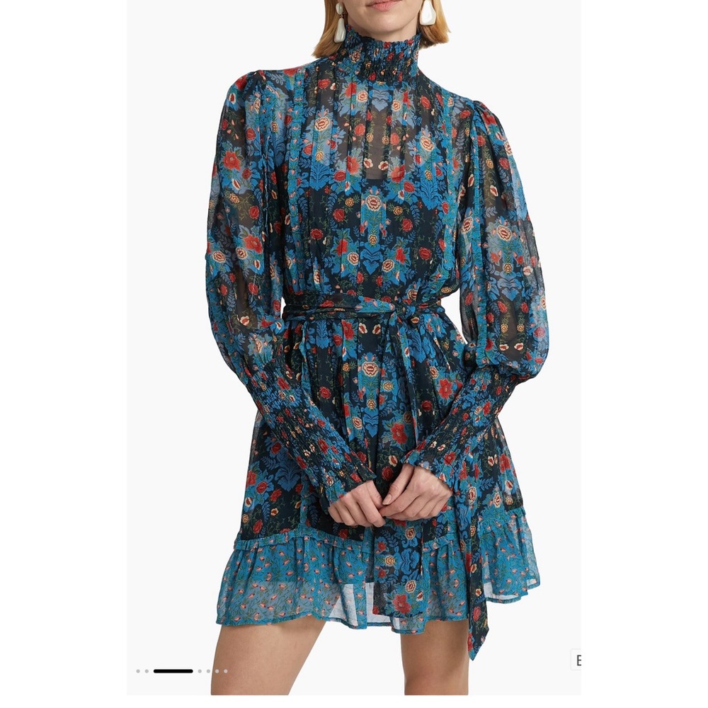 +NEW Farm Rio  Arabesque Floral Highneck Minidress Sz Small